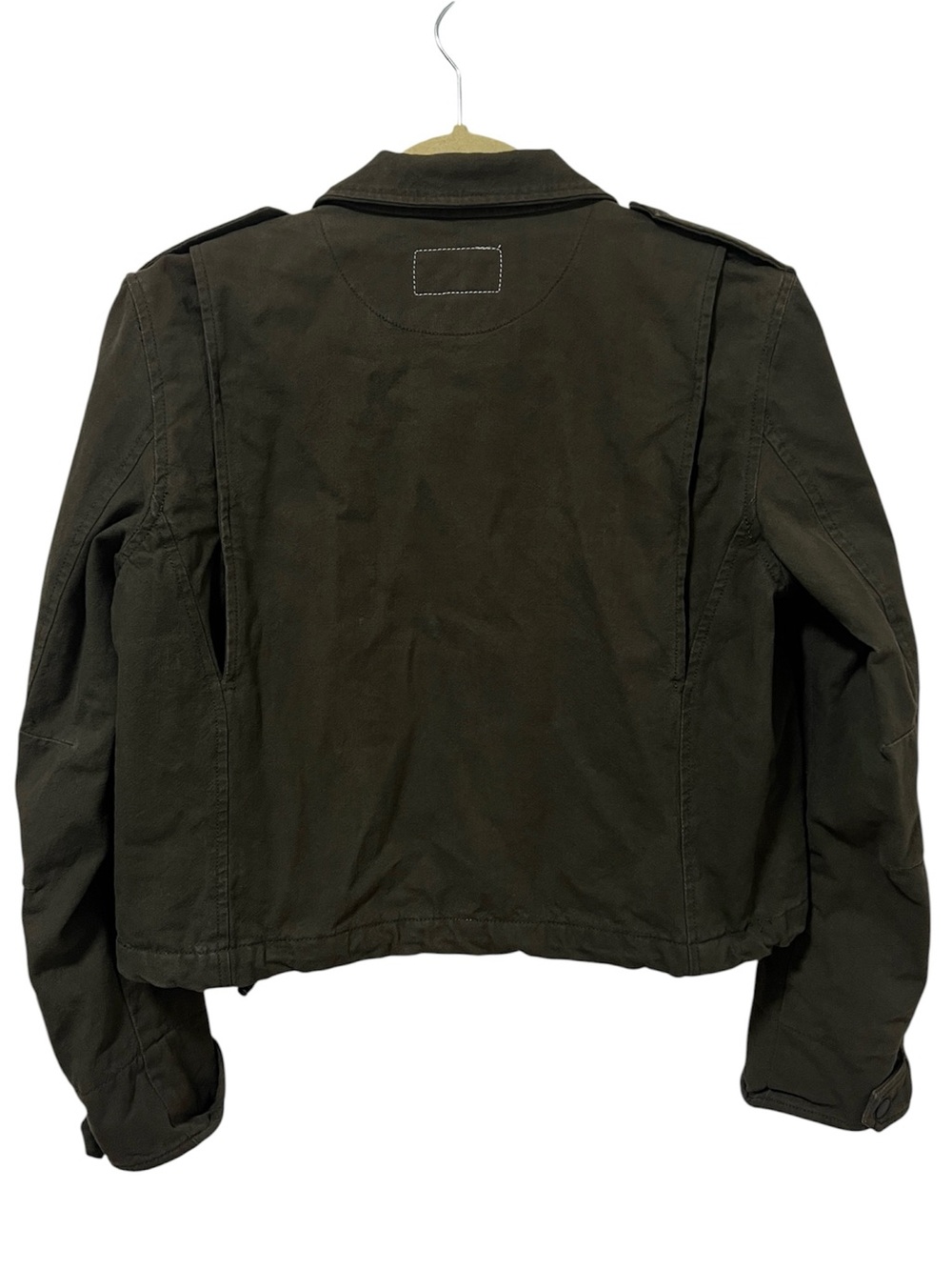 Rag & Bone M15 Cropped Military Jean Jacket M Fatigue Olive Green - Picture 9 of 9